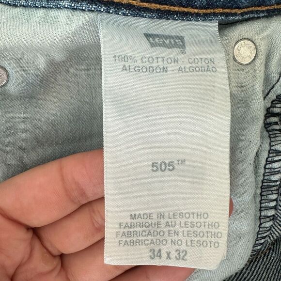 Levis Jeans Mens 34 x 30 Straight Leg Distressed Western Whiskering Faded Cowboy - Picture 13 of 16